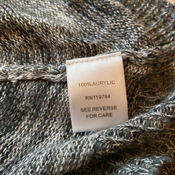 One World Striped Sweater, Black/Gray, Size Large - Picture 5 of 6